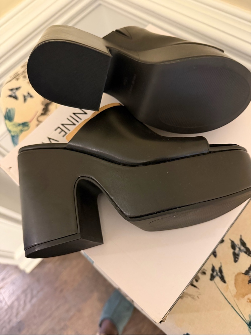 Nine West Olley  Black Platform Mule Sandals - Picture 5 of 7